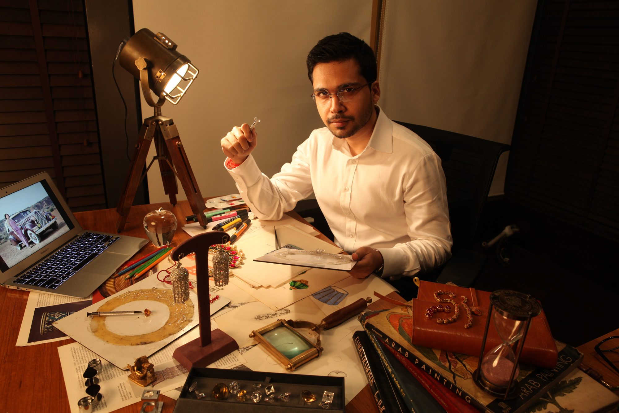 Nipun Khanna at his design desk