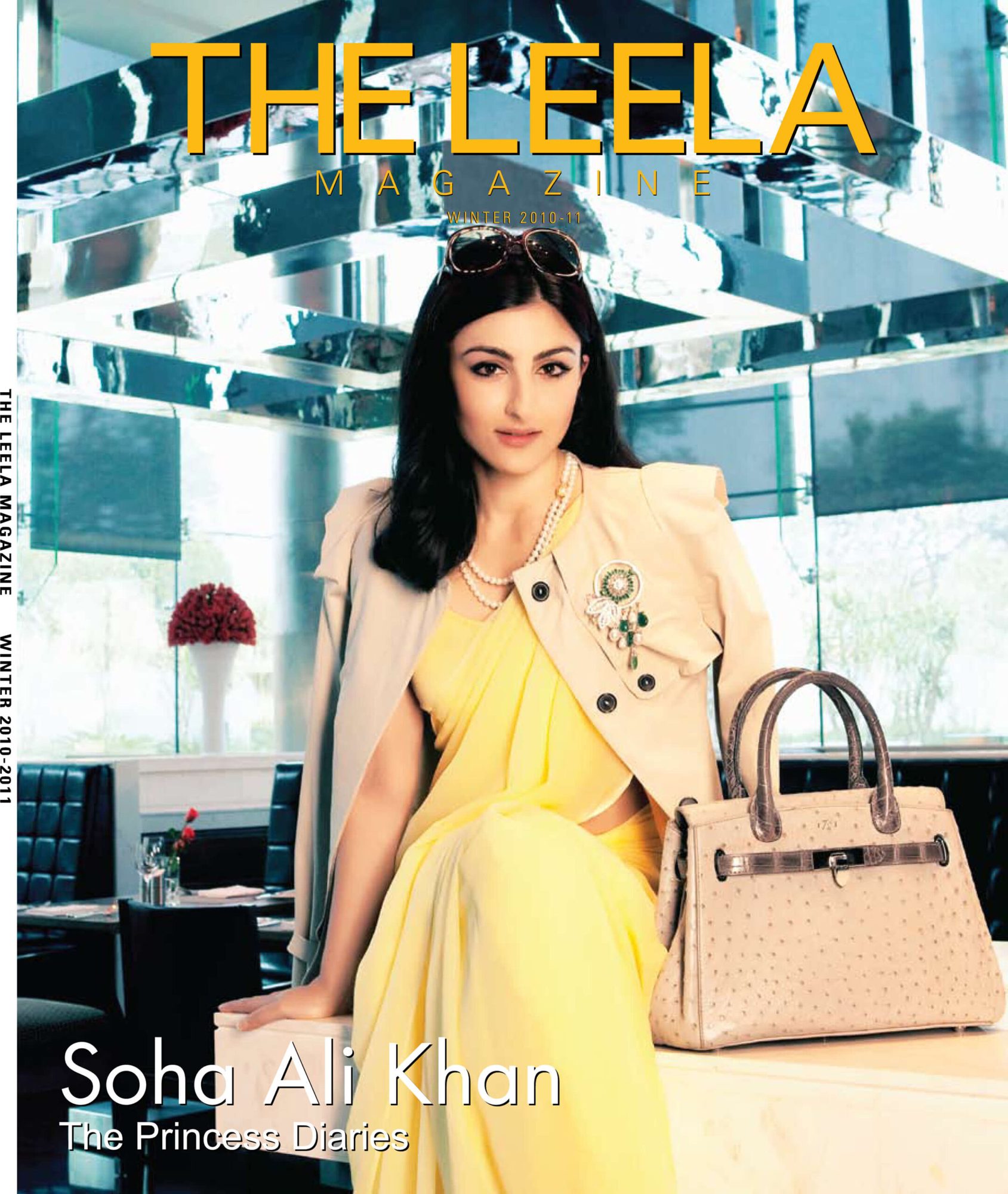 The Leela Magazine cover, Soha Ali Khan wearing Rakesh Khanna jewels